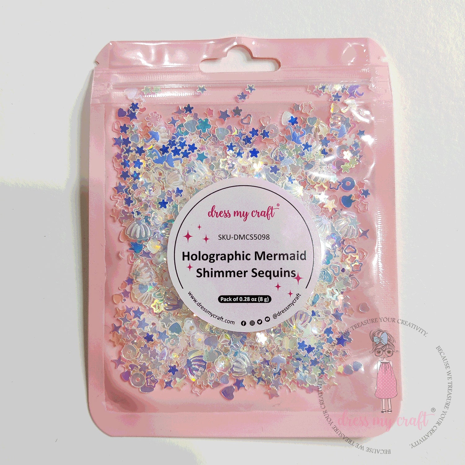 Holographic Mermaid Shimmer Sequins - 8gms Dress my craft Holographic Mermaid Shimmer Sequins - 8gms Dress my craft