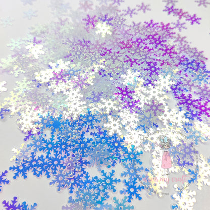 Holographic Snowflake Sequins - 8gms