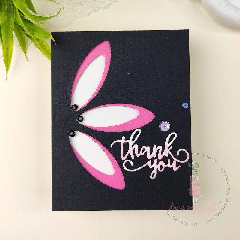 Petal Window Thank You Greeting Card