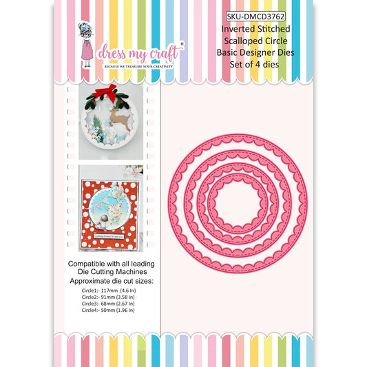 Inverted Stitched Scalloped Circle - Basic Designer Dies