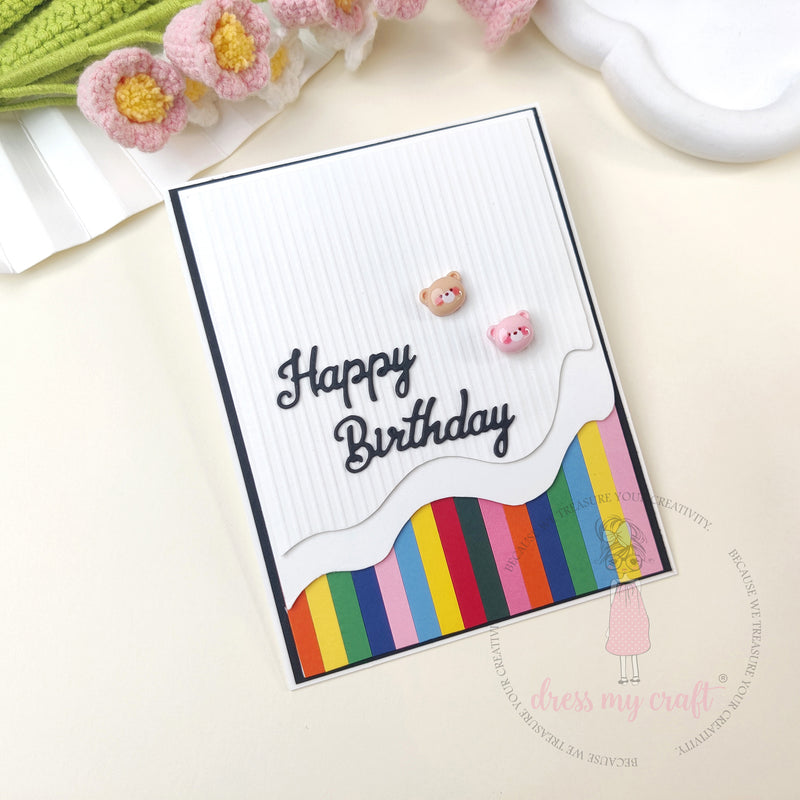 Colorful Handmade Happy Birthday Card