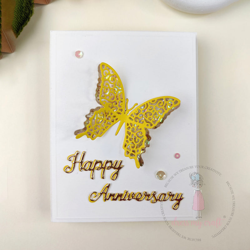 Elegant Butterfly Happy Anniversary Card