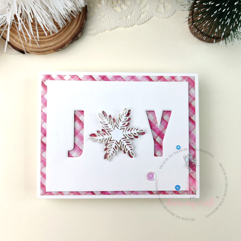Joy Christmas Card – Snowflake Cutout Design