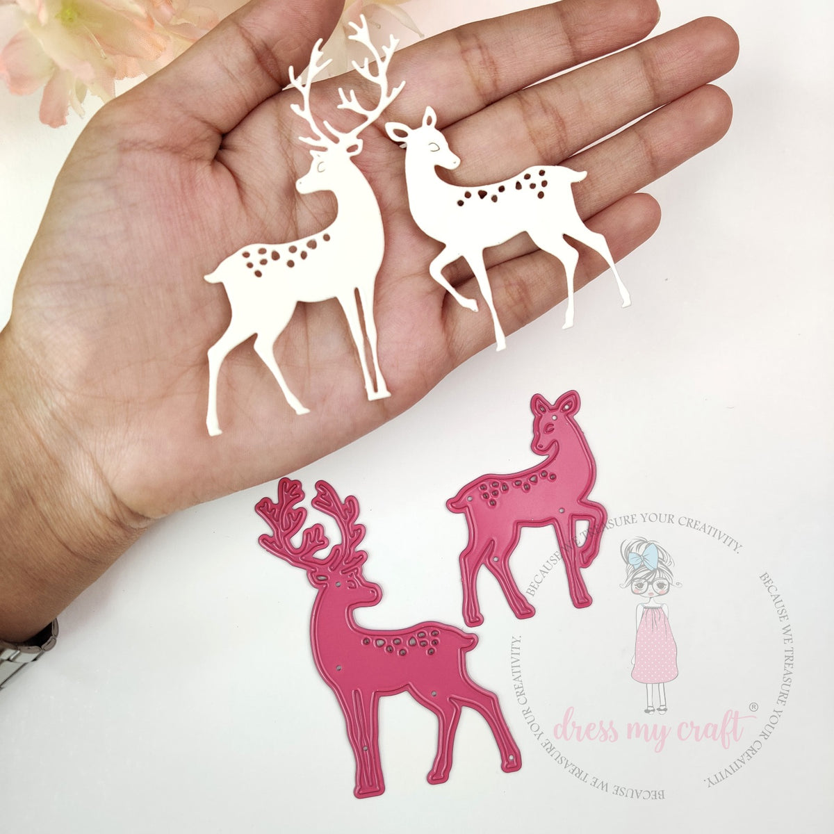 Christmas Reindeer Couple Christmas Dies - Basic Designer Dies