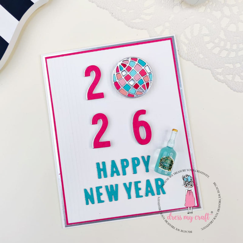 Festive New Year Celebration Handmade Card – 2026