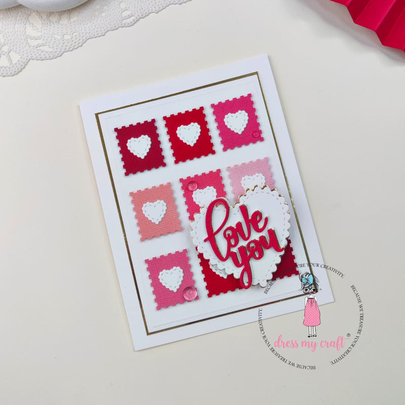 Love You Patchwork Heart Card