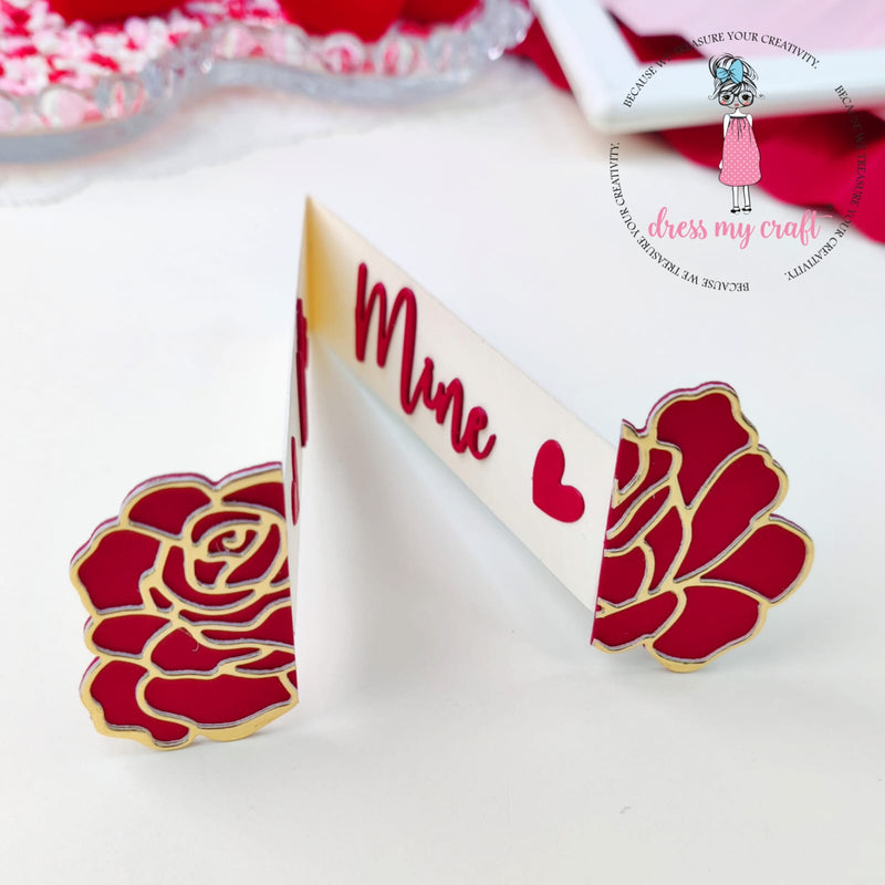 Personalized Acrylic Table Name Stand with Rose Design