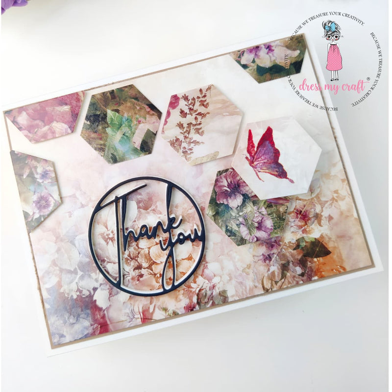 Floral Hexagon Thank You Card