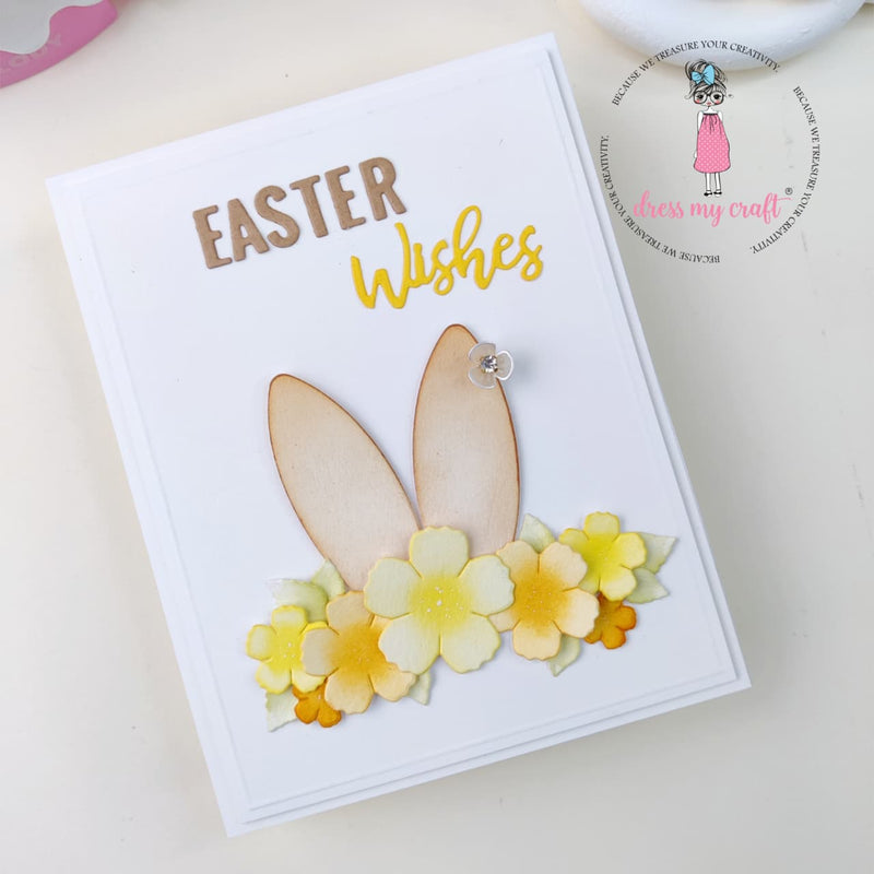 Elegant Easter Wishes Bunny Handmade Card