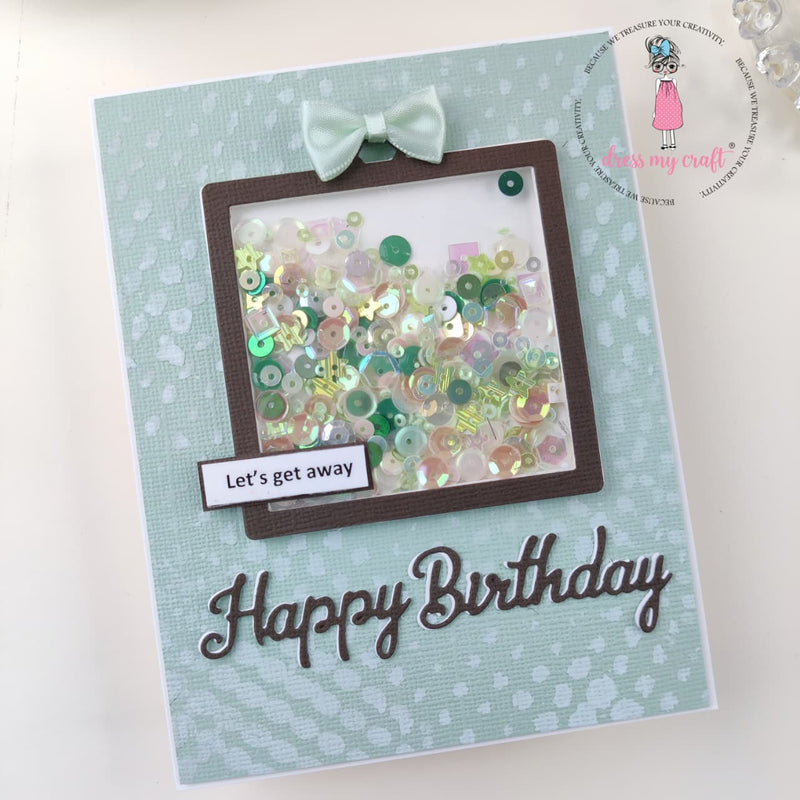 WINDOW DIE GREEN SHAKER CARD