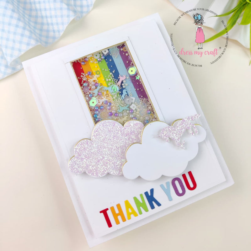 Rainbow Thank You Shaker Card