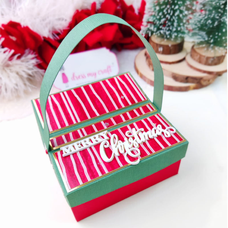 Christmas Gift Basket Box with Handle