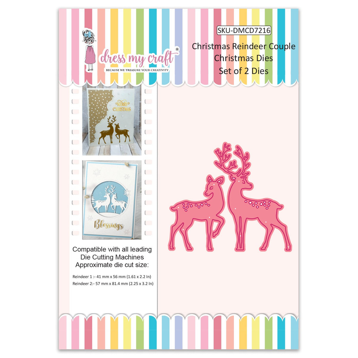 Christmas Reindeer Couple Christmas Dies - Basic Designer Dies