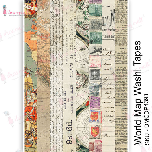 World Map Washi Tapes - Transfer Me