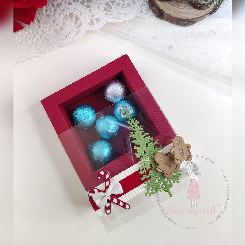 Christmas Treat Box With Window – Red