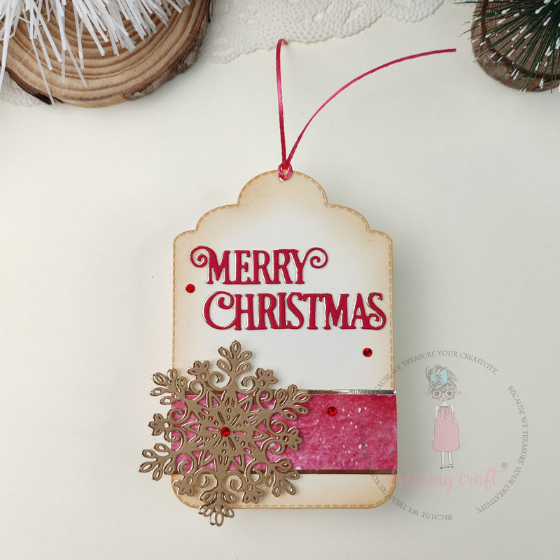 Elegant Handmade Merry Christmas Tag