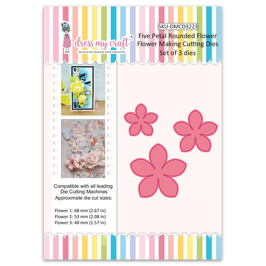 Five Petal Rounded Flower - Flower Making Cutting Dies