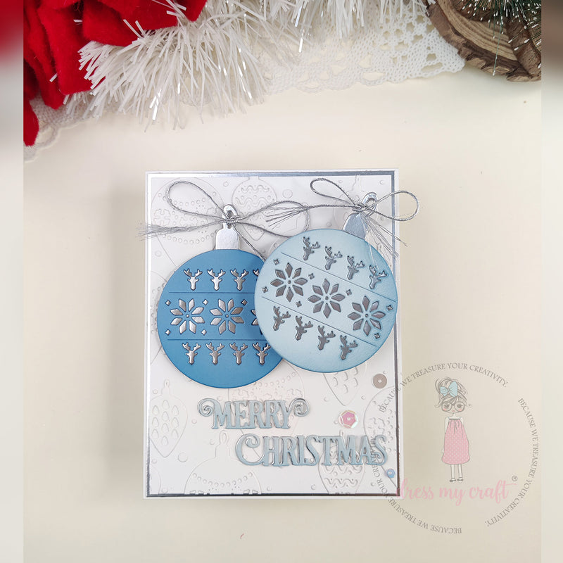 Blue Ornament Christmas Greeting Card