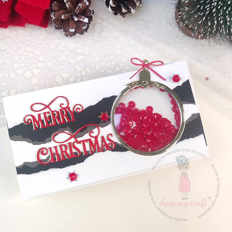 Merry Christmas Ornament Shaker Card