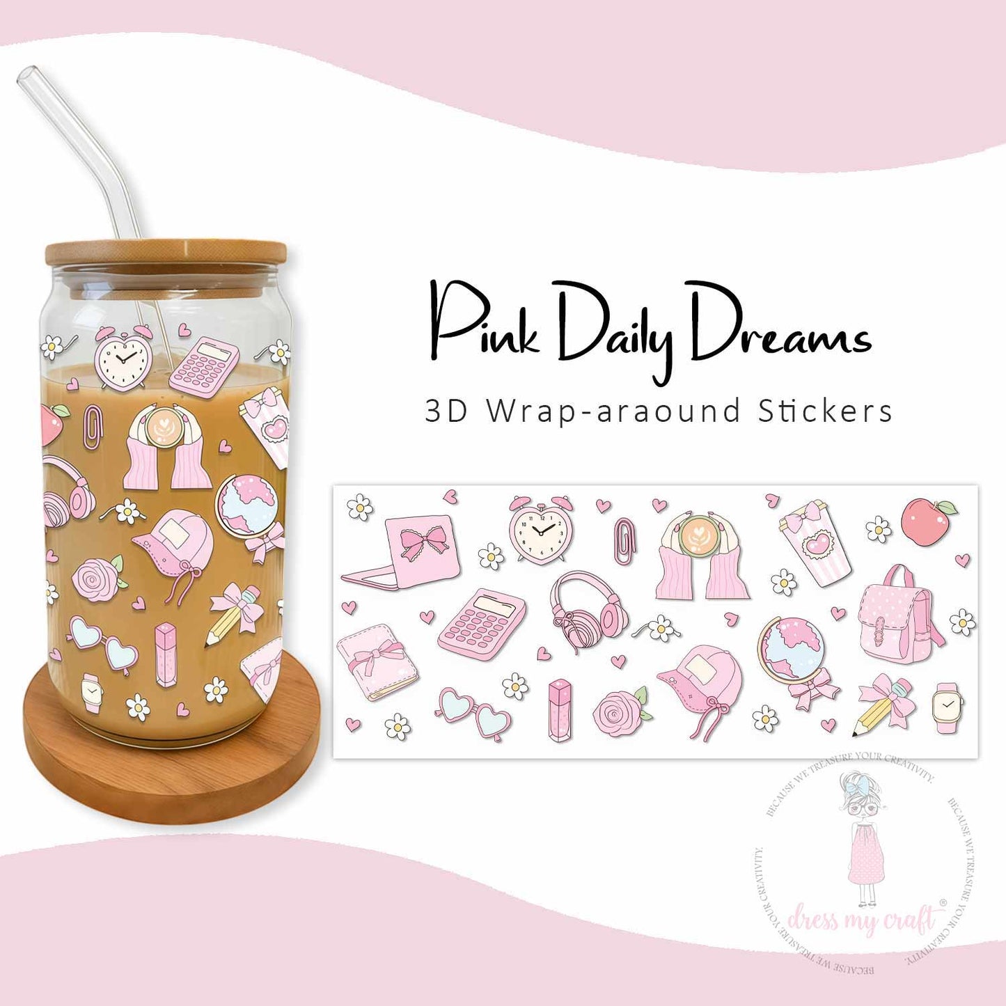 Stick N Peel Stickers -Pink Daily Dreams