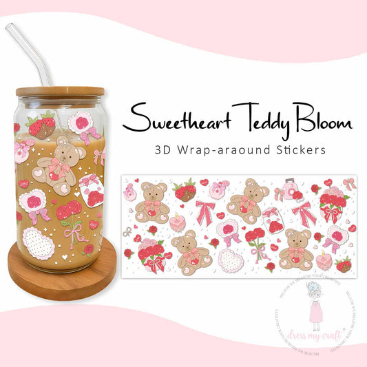 Stick N Peel Stickers -Sweetheart Teddy Bloom